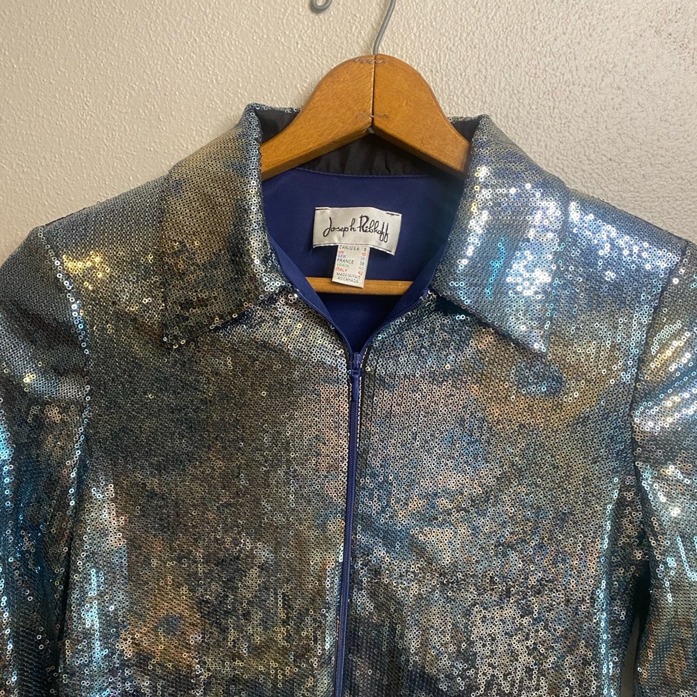 Joseph Ribkoff Silver Sequin Jacket - image 5